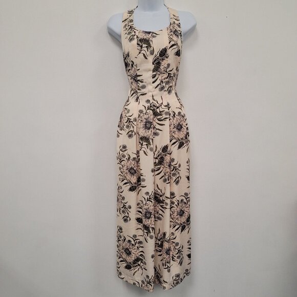 Madewell Dresses & Skirts - Madewell Women T Back Floral Halter Neck Midi Dress Size 14 Painted Blooms Pink